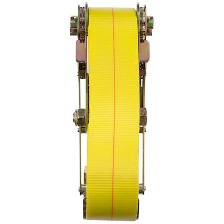 Keeper 27'X3" Ratchet Tie-Down, Yellow, Flat Hooks, 5, 000Lbs WLL 4637